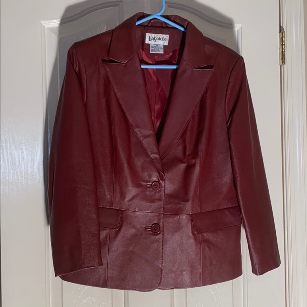 Burgundy Bagatelle Leather Jacket 10P